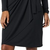 Women's Long Sleeve Classic Wrap Dress (Available in Plus Size)