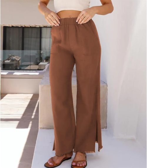 61xlT_8xPnL._AC_SL1500 Womens Wide Leg Linen Pants Summer Beach Palazzo Lounge Trousers Casual Fashion Plus Size Vacation Clothes for Women