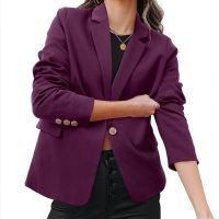 Womens Casual Business Fashion Blazer Work Professional Buttons Suit Jacket with Pockets