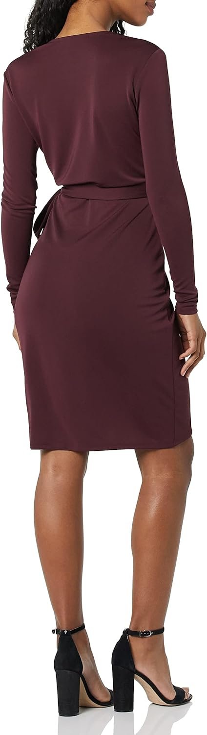Women's Long Sleeve Classic Wrap Dress (Available in Plus Size)
