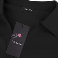 Women's Dressy Lapel Button Down Shirts for Work Office Business Casual Chiffon Blouse Tops