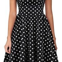 Women's Vintage Pleated Flared Swing A-Line Casual Party Work Dresses