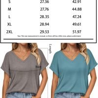 Women's Oversized Short Sleeve Tshirts Casual V Neck Summer Tops Loose Fit 2024 Work Shirts