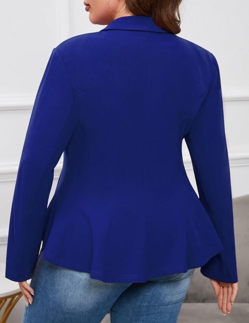 Women's Plus Size Blazer, Long Sleeve Flattering Business Casual Suit Jacket for Women Fashion Dressy