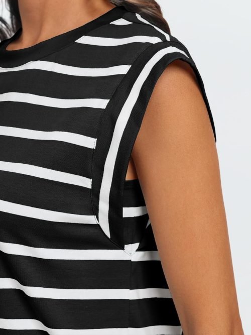 Women's Sleeveless Summer Tops Casual Trendy T Shirts Basic Trendy Cute Cap Sleeve Tee Shirts 2024