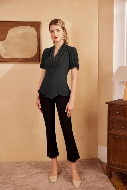 Scarlet Darkness Women's Medieval Shirt with Lace Gothic Shirt