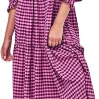 Women’s Floral Smocked Maxi Dress Boho Puff Sleeve Sweetheart A-Line Flowy Long Dresses Y2K Swing Beach Sundress