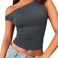 Womens Off The Shoulder Tops Sleeveless Shirts Going Out Crop Tank Tops Slim Fitted Y2K Summer Outfits 2024