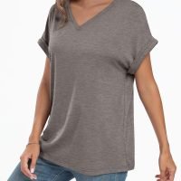 Women's Oversized Short Sleeve Tshirts Casual V Neck Summer Tops Loose Fit 2024 Work Shirts