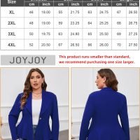 Women's Plus Size Blazer, Long Sleeve Flattering Business Casual Suit Jacket for Women Fashion Dressy