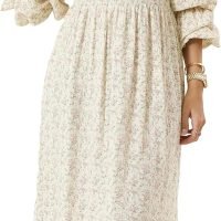 Women’s Floral Smocked Maxi Dress Boho Puff Sleeve Sweetheart A-Line Flowy Long Dresses Y2K Swing Beach Sundress