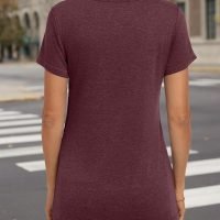 Womens Tops Casual Spring Summer Tshirts 2024 Short Sleeve Square Neck Basic Tee Outfits