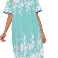 House Dresses  for Women with Pockets  Dresses Short Sleeve for Women Nightgown Lounge Dress