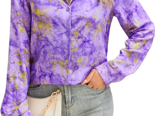 Blouses for Women Fashion Long Sleeve Button Down Shirts Dressy Casual Tops Work Blouses