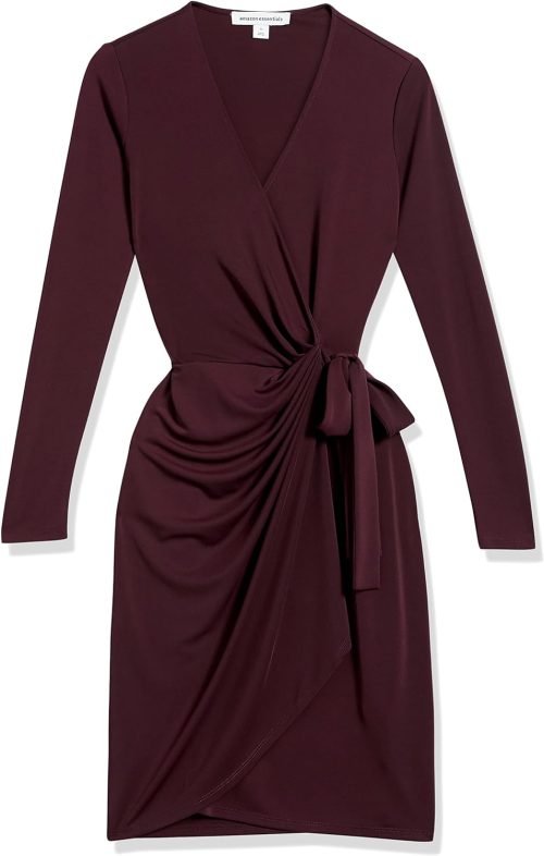 Women's Long Sleeve Classic Wrap Dress (Available in Plus Size)