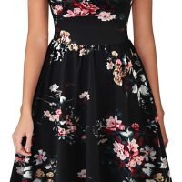 Women's Vintage Pleated Flared Swing A-Line Casual Party Work Dresses