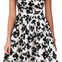 Women's Vintage Pleated Flared Swing A-Line Casual Party Work Dresses