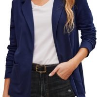 Womens Casual Work Office Blazer Open Front Long Sleeve Cardigan Jacket