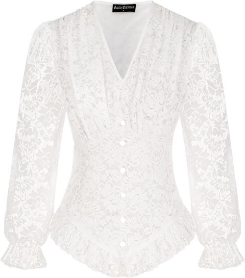 Scarlet Darkness Women's Medieval Shirt with Lace Gothic Shirt