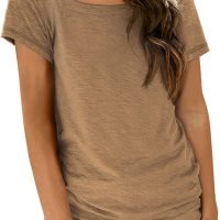 Womens Tops Casual Spring Summer Tshirts 2024 Short Sleeve Square Neck Basic Tee Outfits