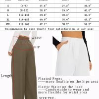 Women's Wide Leg Pants High Elastic Waisted Long Straight Casual Pant Fashion Loose Trousers