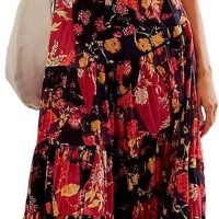 Women’s Floral Smocked Maxi Dress Boho Puff Sleeve Sweetheart A-Line Flowy Long Dresses Y2K Swing Beach Sundress
