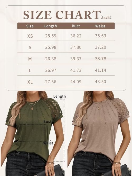 Womens Tshirts Trendy Fashion Tops Lace Short Sleeve Business Tee Shirts Casual Knitted Blouses Summer Outfits 2024