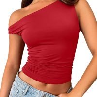 Womens Off The Shoulder Tops Sleeveless Shirts Going Out Crop Tank Tops Slim Fitted Y2K Summer Outfits 2024