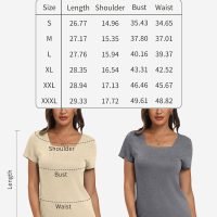 Womens Tops Casual Spring Summer Tshirts 2024 Short Sleeve Square Neck Basic Tee Outfits