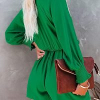 Rompers for Women Dressy Spring Summer Tie Knot Front Sexy V Neck Jumpsuits