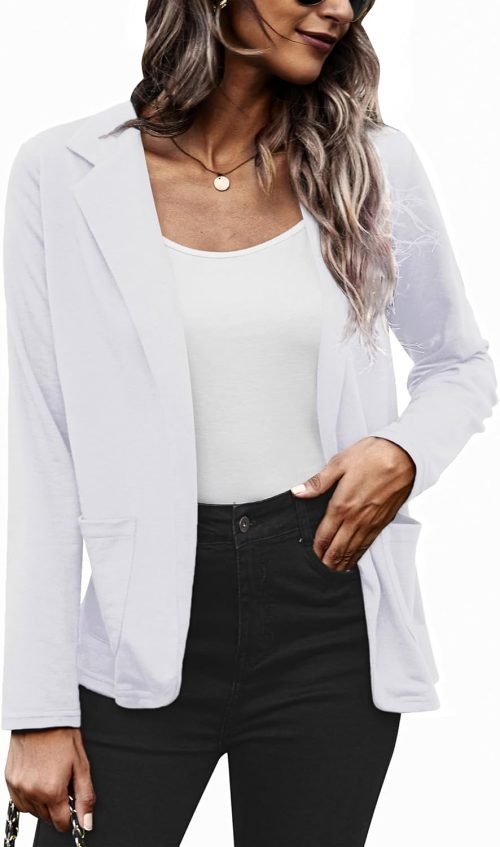 Womens Casual Work Office Blazer Open Front Long Sleeve Cardigan Jacket