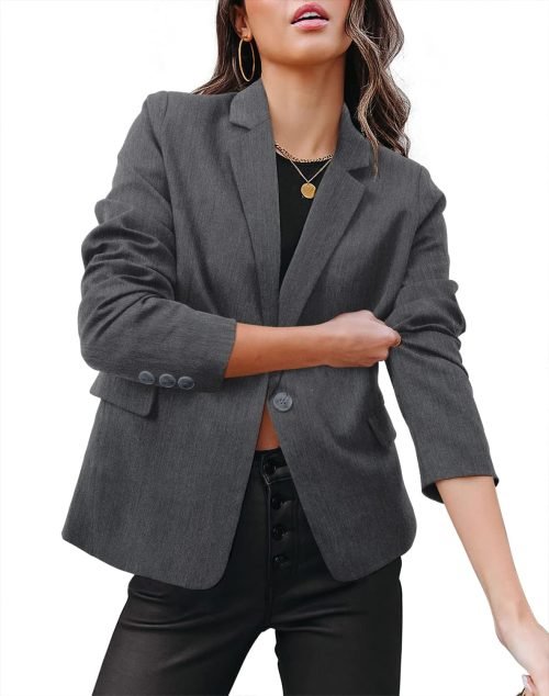 Womens Casual Business Fashion Blazer Work Professional Buttons Suit Jacket with Pockets