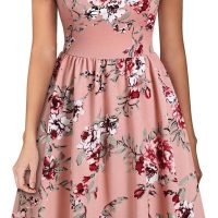 Women's Vintage Pleated Flared Swing A-Line Casual Party Work Dresses