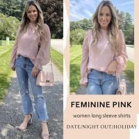 Womens Blouses Trendy Dressy Casual Tops Elegant Puff Long Sleeve Shirts Ruffle Mock Neck Plain Chiffon Outfits