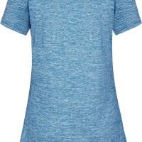 Woman Raglan Sleeve Round Neck Irregular Hem Yoga Workout Shirt Sizes M-3XL