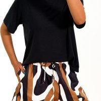 Womens 2 Piece Summer Short Sleeve Tops Printed Shorts Tracksuit