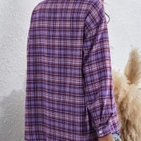 Plaid Flannel Button Down Shirts for Women Oversized Dressy Casual Long Sleeve Tops Blouse