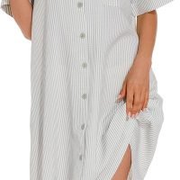 Cotton House Dress Women's Classic Nightgown Short Sleeve Housecoat Button-Up Front Duster Robe…