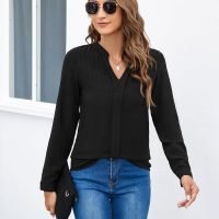 Women's Dressy Casual Tops Business Long Sleeve Shirts Work Blouses Fall Clothes 2023