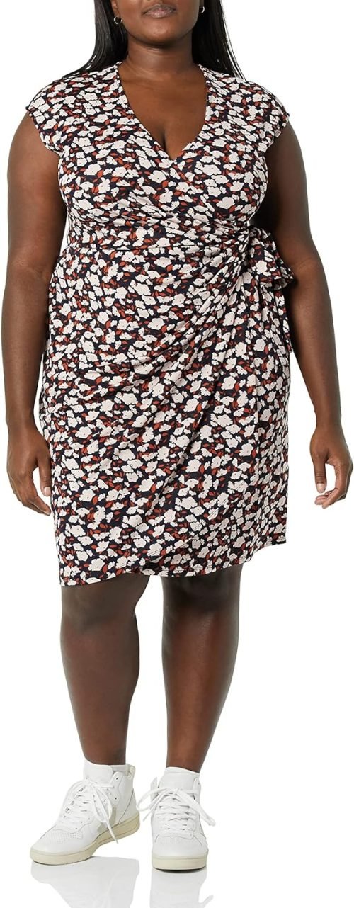 Women's Classic Cap Sleeve Wrap Dress (Available in Plus Size)