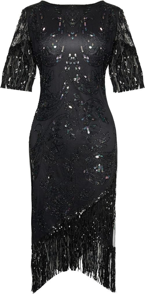 1920s Flapper Dress Great Gatsby Fringed Sequins Dress for Prom Party