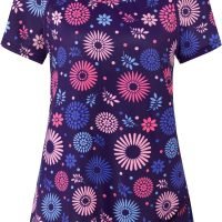 Woman Raglan Sleeve Round Neck Irregular Hem Yoga Workout Shirt Sizes M-3XL