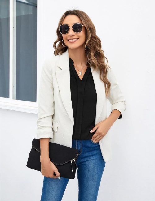 Women's Dressy Casual Tops Business Long Sleeve Shirts Work Blouses Fall Clothes 2023