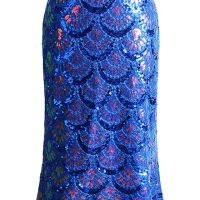 Women's V Neck Splicing Tulle Pattern Sequin Elegant Long Mermaid Prom Dress