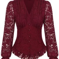 Scarlet Darkness Women's Medieval Shirt with Lace Gothic Shirt