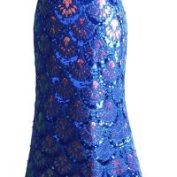 Women's V Neck Splicing Tulle Pattern Sequin Elegant Long Mermaid Prom Dress