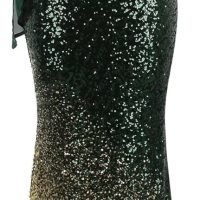 Women's Asymmetric Ribbon Gradient Sequin Mermaid Long Prom Dress