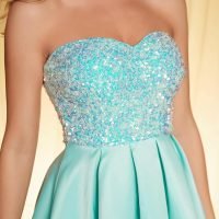 Women's Strapless Sequin A-Line Sequin Elegant Short Prom Cocktail Dress