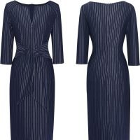 Womens Front Zipper Tie Waist Slim Work Business Office Bodycon Pencil Dress