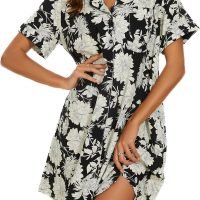 Cotton House Dress Women's Classic Nightgown Short Sleeve Housecoat Button-Up Front Duster Robe…